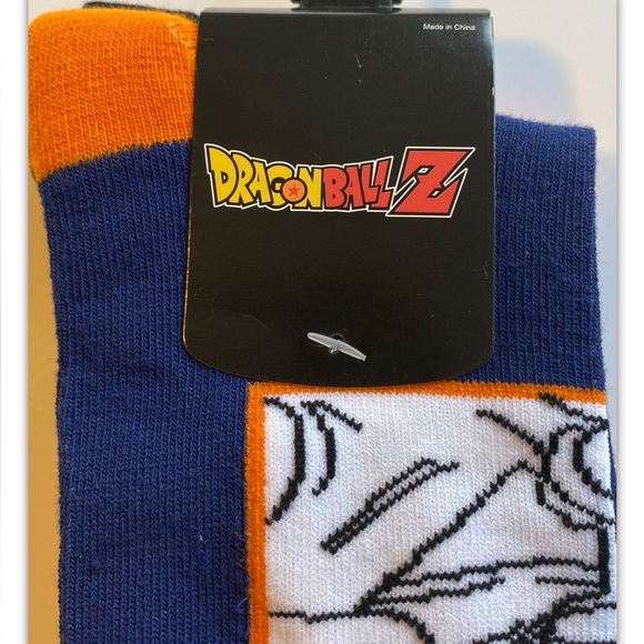 Dragonball Z Crew Socks 2 Pair Men 8-12 Blue Orange Black Goku & Gohan Anime NEW - Picture 4 of 12